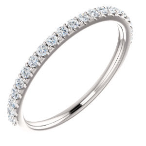 14K White 1-8 CTW Diamond Band for 5.8mm Round Ring