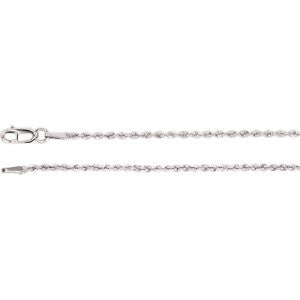 14K White 1.5mm Rope 16" Chain