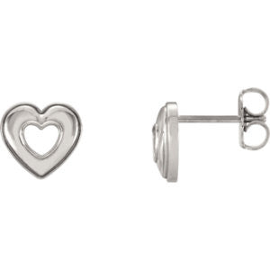 14K Rose Heart Earrings