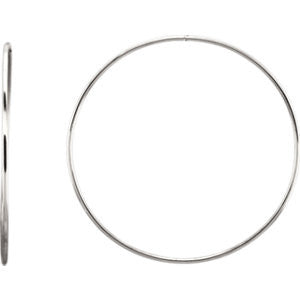 Sterling Silver 69mm Endless Hoop Tube Earrings