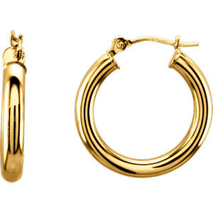 14K Yellow 20mm Tube Hoop Earrings