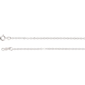 14K White 1.5mm Cable 16" Chain