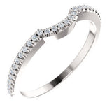 14K White 1/8 CTW Diamond Contour Band