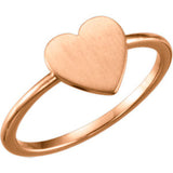 14K Yellow Heart Engravable Ring