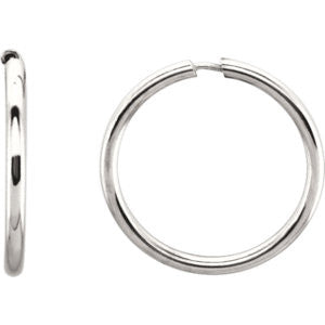 Sterling Silver 15mm Endless Hoop Tube Earrings