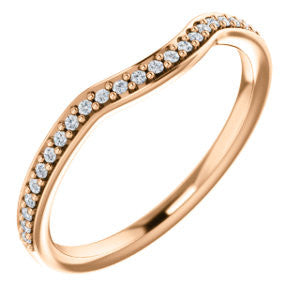 14K White 1/8 CTW Diamond Contour Band