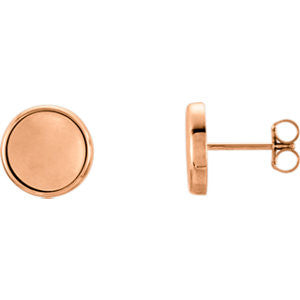 14K Rose Concave Earrings