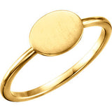 14K Yellow Oval Engravable Ring