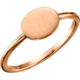 14K Yellow Oval Engravable Ring