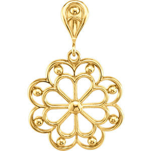 14K Yellow Decorative Pendant