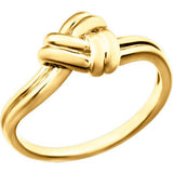 14K White Triangular Knot Ring