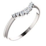 14K White 1/8 CTW Diamond Contour Band