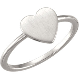 14K Yellow Heart Engravable Ring