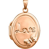 Yellow Gold Plated Sterling Silver Oval Love Locket