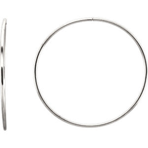 Sterling Silver 53mm Endless Hoop Tube Earrings