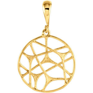 14K White Web Pendant