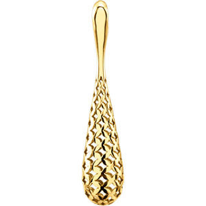 14K Yellow Pierced Teardrop Pendant