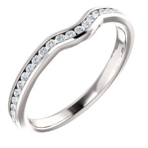 14K White 1/4 CTW Diamond Band for 6.5mm Round Ring