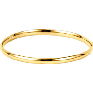 14K Yellow 4mm Hinged Bangle Bracelet