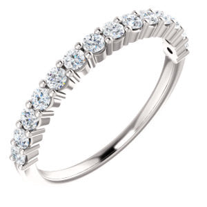 14K White 3-8 CTW Diamond Anniversary Band