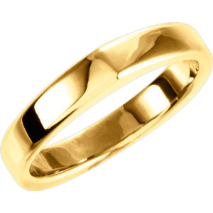 14K Yellow Band for Square Shank Solitaire Mounting