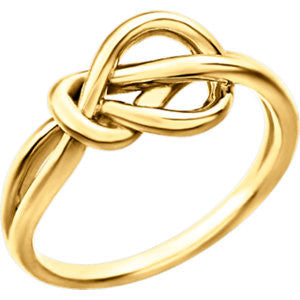 14K White Knot Design Ring