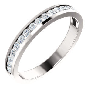 14K White 3-8 CTW Diamond Channel Set Anniversary Band