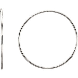 Sterling Silver 51mm Endless Hoop Tube Earrings