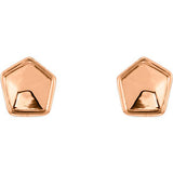 14K White Geometric Earrings