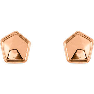 14K White Geometric Earrings