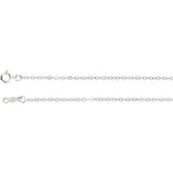 14K White 1.5mm Cable 16" Chain