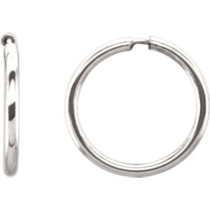 Sterling Silver 13mm Endless Hoop Tube Earrings