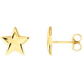 14K White Star Earrings