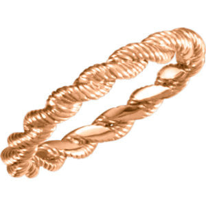 14K Rose Twisted Rope Band Size 7