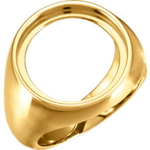 14K Yellow 18mm Men's Coin Ring Mounting