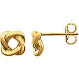 14K White Knot Design Earrings