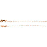 14K Rose 1.25mm Rope 16" Chain