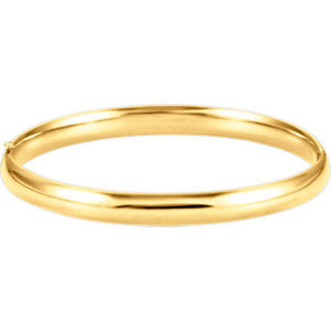 14K Yellow 6.5mm Hinged Bangle Bracelet