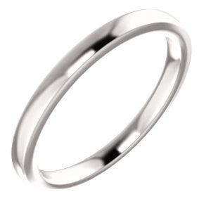 14K White  9x7mm Oval Wedding Band