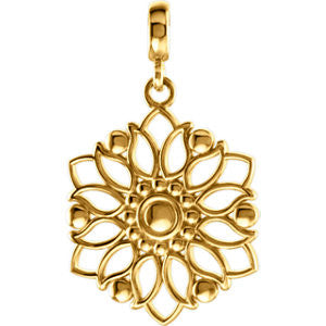 14K Yellow Decorative Dangle Pendant