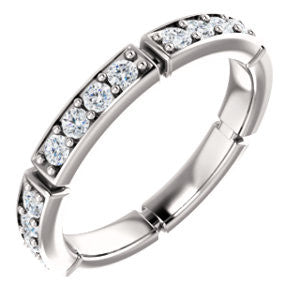 14K White 3-4 CTW Diamond Eternity Band