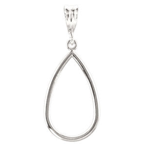 Sterling Silver 21x12.75mm Teardrop Pendant