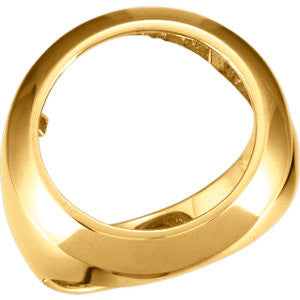 14K Yellow Men's 16.5mm Coin Ring Mounting