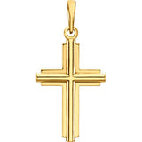 14K Rose Cross Pendant