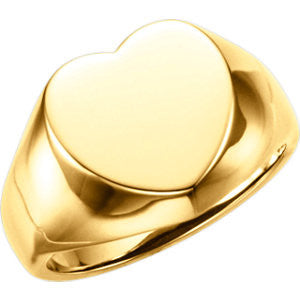 14K Yellow Heart Ring