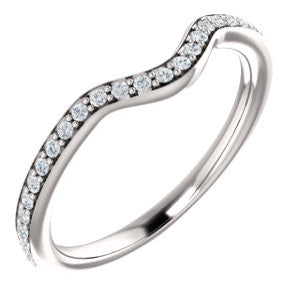 14K White .08 CTW Diamond Band for 5.8mm Round Ring