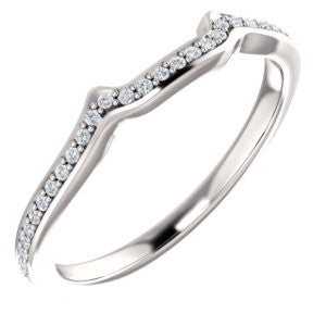 14K White .08 CTW Diamond Band for 5.5mm Square Ring