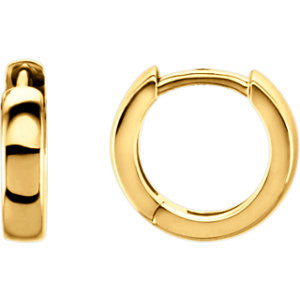 14K Yellow 11.5mm Hinged Hoop Earrings