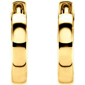 14K Yellow 14mm Hinged Hoop Earrings