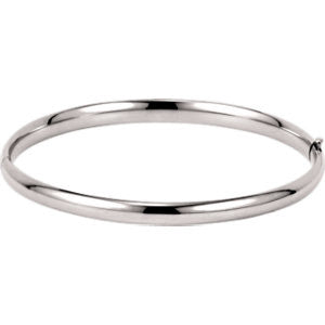 14K White 4.75mm Hinged Bangle Bracelet